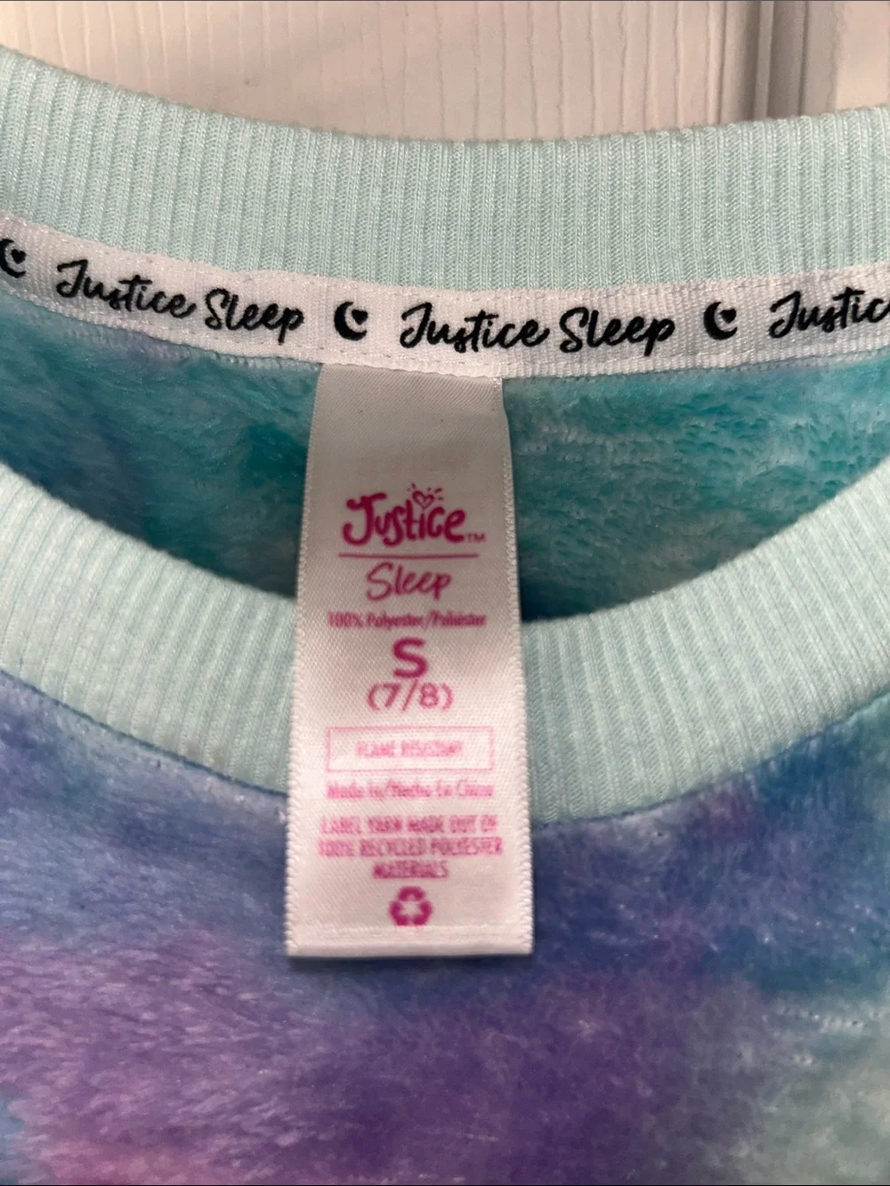 Justice Tie-Dye Fleece Pajama Set - Purple & Teal